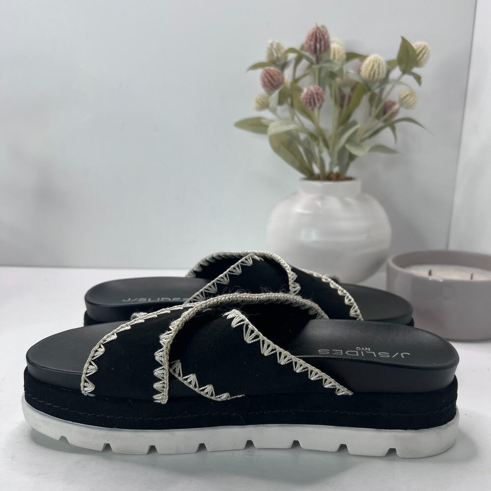 J/Slides Boo Platform Slides Sandals Black Criss … - image 6